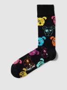 Happy Socks Socken mit Allover-Muster Modell 'Dog' in Black, Größe 36/...