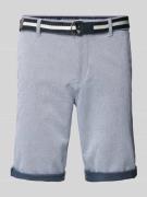 Tom Tailor Slim Fit Chino-Shorts mit Gürtel in Blau, Größe 30