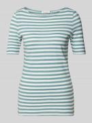 Marc O'Polo T-Shirt mit Streifenmuster in Aqua, Größe XS