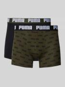 Puma Boxershorts mit elastischem Label-Bund im 2er-Pack in Oliv, Größe...