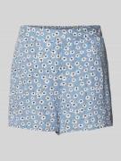 Pieces High Waist Shorts aus Viskose mit Allover-Muster Modell 'NYA' i...