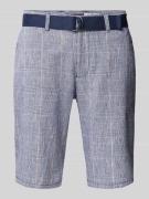 Christian Berg Men Regular Fit Bermudas mit Leinen-Anteil und Gitterka...