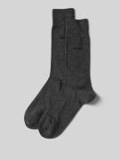 BOSS Socken mit Label-Print im 2er-Pack in Mittelgrau, Größe 43/46