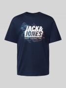 Jack & Jones T-Shirt mit Label-Print in Dunkelblau, Größe S