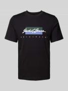 Jack & Jones T-Shirt mit Label-Print Modell 'WAYNE' in Black, Größe S
