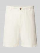 SELECTED HOMME Regular Fit Shorts mit Webmuster in Offwhite, Größe L