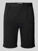 Lindbergh Bermudas mit Bundfalten in Black, Größe L