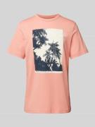 Tom Tailor T-Shirt mit Motiv-Print in Koralle, Größe S