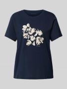 Tom Tailor T-Shirt mit floralem Print in Marine, Größe XS