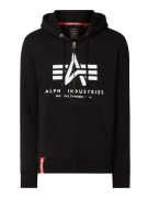 Alpha Industries Sweatjacke mit Logo-Details in Black, Größe XL