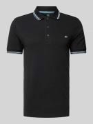 Christian Berg Men Poloshirt mit Label-Detail in Black, Größe 3XL