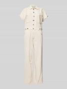 Mango Jumpsuit mit Brusttaschen Modell 'CESCA' in Offwhite, Größe L