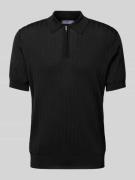 Mango Poloshirt mit Streifenmuster in Black, Größe M