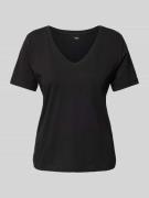 Mango T-Shirt mit V-Ausschnitt Modell 'CHALAPI' in Black, Größe XS