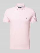 Tommy Hilfiger Poloshirt mit Label-Stitching in Pink, Größe XXXL