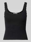 Review Tanktop mit Spitzenbesatz in Black, Größe S