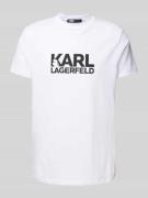 Karl Lagerfeld T-Shirt mit Label-Print in Weiss, Größe L