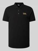 Karl Lagerfeld Poloshirt mit Logo-Print in Gold, Größe M