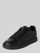 CK Calvin Klein Ledersneaker mit seitlichem Reißverschluss in Black, G...