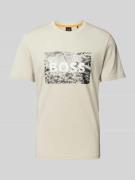 BOSS Orange T-Shirt mit Motiv-Print in Beige, Größe L