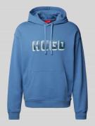 HUGO Hoodie mit Label-Print Modell 'Diqerio' in Aqua, Größe L