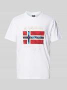 Napapijri T-Shirt mit Rundhalsausschnitt Modell 'BIG FLAG' in Weiss, G...