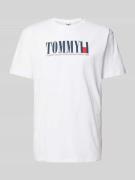 Tommy Jeans T-Shirt mit Label-Print in Weiss, Größe XXL