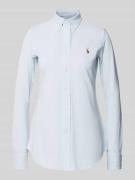 POLO RALPH LAUREN Bluse mit Button-Down-Kragen in Blau, Größe L