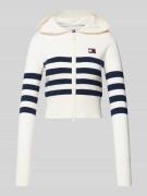 Tommy Jeans Cardigan mit Zweiwege-Reißverschluss in Offwhite, Größe L