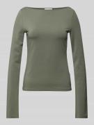 WEEKDAY Longsleeve mit U-Boot-Ausschnitt Modell 'Annie' in Oliv, Größe...