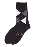 camano Socken mit Karomuster im 2er-Pack in Black, Größe 39/42