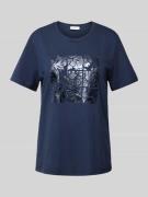 s.Oliver RED LABEL T-Shirt mit Motiv-Print in Marine, Größe 34