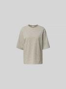 Anine Bing Oversized T-Shirt mit Streifenmuster in Khaki, Größe L