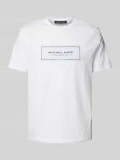 Michael Kors T-Shirt mit Label-Patch Modell 'NEW FLAGSHIP' in Weiss, G...