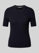 Tommy Hilfiger Strickshirt mit Logo-Stitching in Marine, Größe L