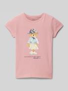 Polo Ralph Lauren Kids T-Shirt mit Motiv- und Label-Print in Rosa, Grö...