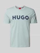 HUGO T-Shirt mit Label-Print Modell 'DULIVIO' in Hellgrau, Größe L