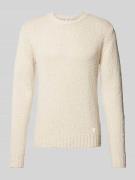 Guess Strickpullover mit Label-Patch Modell 'DEVEN' in Beige, Größe L