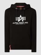 Alpha Industries Hoodie mit Label-Print in Black, Größe L