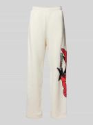 Low Lights Studios Flared Sweatpants mit Label-Motiv-Print Modell 'AST...