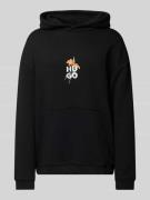 HUGO Oversized Hoodie mit Kapuze Modell 'Diblossomy' in Black, Größe L