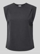 Jake*s Collection Tanktop mit geripptem Rundhalsausschnitt in Black, G...