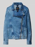 BOSS Orange Jeansjacke mit asymmetrischem Reißverschluss in Jeansblau,...