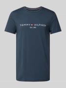 Tommy Hilfiger T-Shirt mit Label-Print in Rauchblau, Größe L