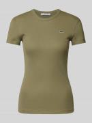 Lacoste Sport Slim Fit T-Shirt mit Label-Patch in Khaki, Größe 36