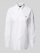 POLO RALPH LAUREN Bluse mit Button-Down-Kragen in Weiss, Größe 34