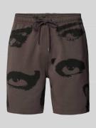 The Hundreds Sweatshorts mit Motiv-Print in Anthrazit, Größe L