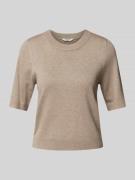 mbyM Strickshirt mit Rundhalsausschnitt Modell 'Carla' in Beige, Größe...