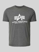 Alpha Industries T-Shirt mit Label-Print in Mittelgrau, Größe L