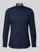 OLYMP No. Six Super Slim Fit Business-Hemd mit Knopfleiste in Marine, ...